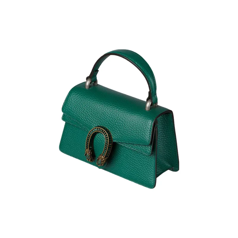 GUCCI Dionysus Leather Shoulder Bag, Crossbody Bag, Handbag Mini Women's Dark Green-2