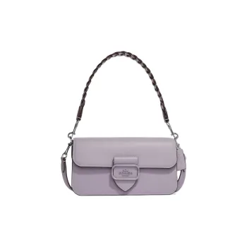 COACH Morgan Leather Baguette Bag Handbag, Shoulder Bag Regular Women's Purple