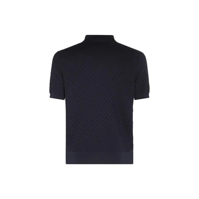 Brioni Woven Pattern Knitted Polo Shirt-1