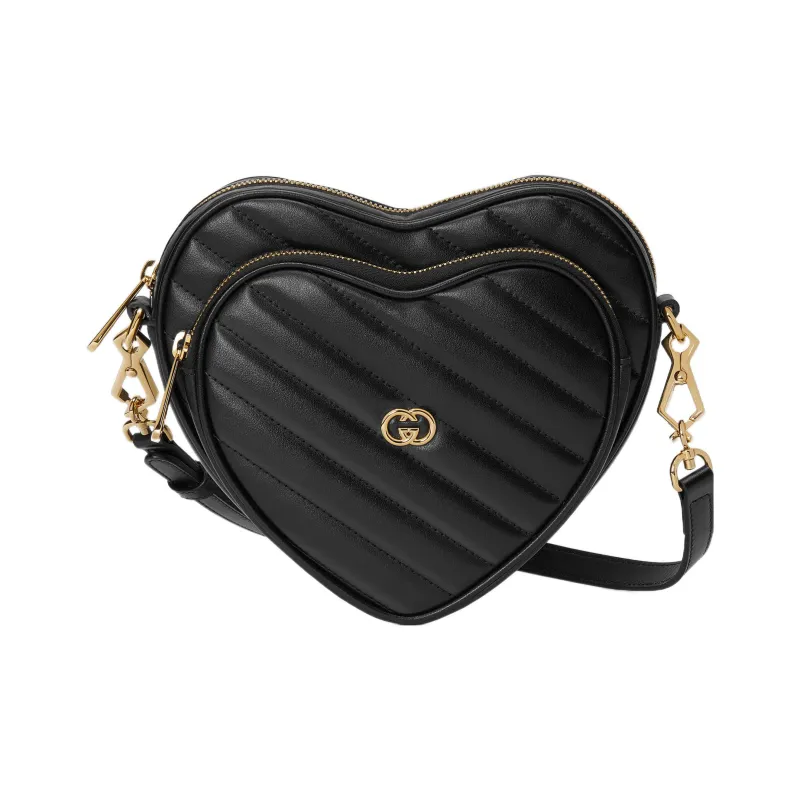GUCCI Leather Crossbody Bag, Shoulder Bag Women's Black-0