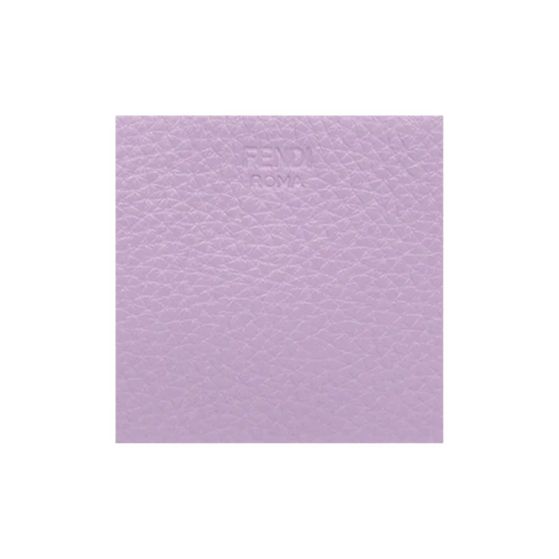 FENDI Peekaboo Cow Leather Card Holder Coin Purse Women's Purple-6