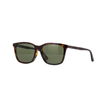GUCCI Plate Frame Irregular Shape Sunglasses Men's Brown