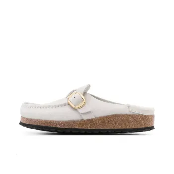 Birkenstock Buckley Suede Leather Embossed Corduroy Narrow Fit 'Antique White' Women's