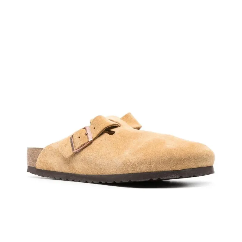 Birkenstock Boston Suede Leather 'Latte Cream'-2