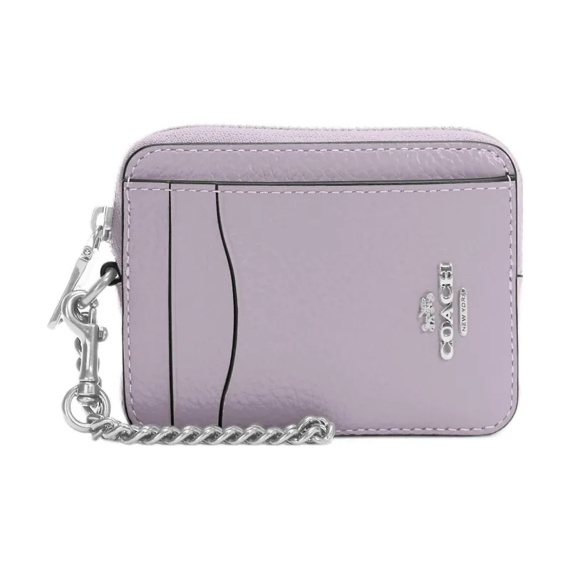 COACH Leather Card Holder Card Holder Women's Taro Purple-0