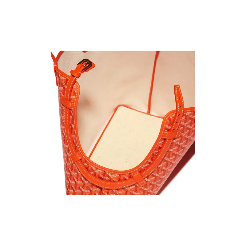GOYARD Chien Gris Canvas With Leather Bag Accessories Unisex Orange-2