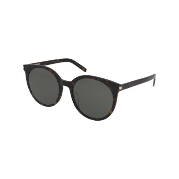 SAINT LAURENT Injection Molded Irregular Shape Sunglasses Women's Brown