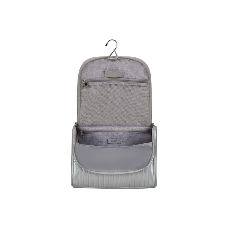 SAMSONITE C-LITE Polyurethane Dome Bag Handbag Travel Toiletry Bag Small Size Unisex Silver-5