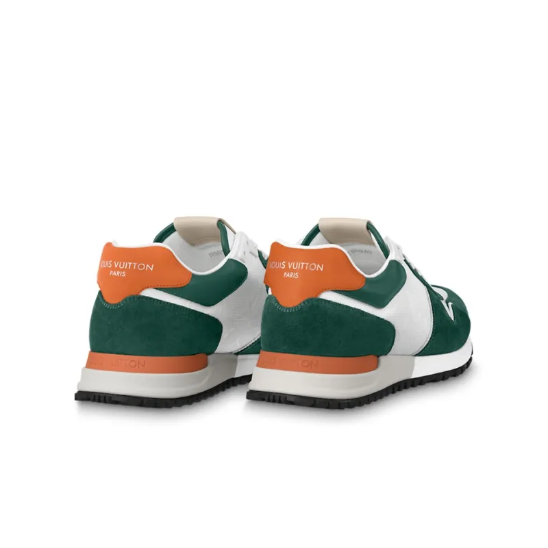 LOUIS VUITTON Run Away Sneakers 'White Green Orange'-4