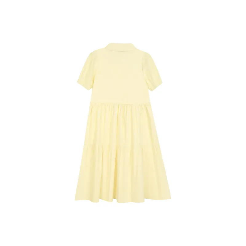 EIDOLON GRAIN Short Sleeved Dress Women's Yellow-1
