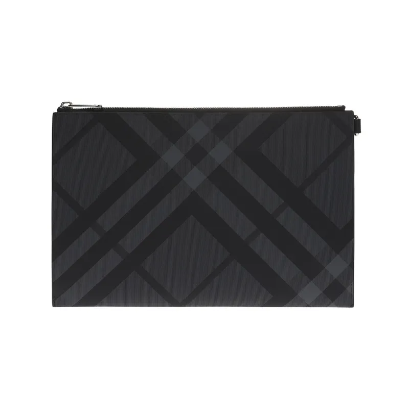 Burberry Envelope Bag Clutches Men's Gray-2