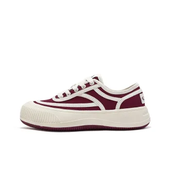 Feiyue Anti Slip Wear Resistant Low Top Platform Cookie Shoes Canvas Shoes Women's Burgundy
