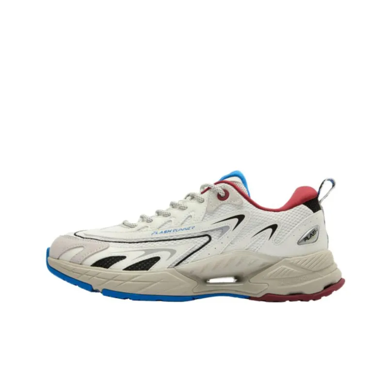 QIAODAN VIA9000 Impact Resistant Lightweight Low Top Casual Shoes Men's White Red Blue-0