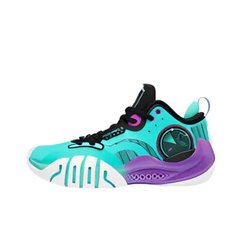 QIAODAN Sharpen The 5PRO Wear Resistant Low Top Basketball Shoes Men's Cyan Purple