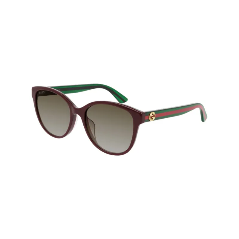 GUCCI Plate Frame Irregular Shape Sunglasses Women's Green-0