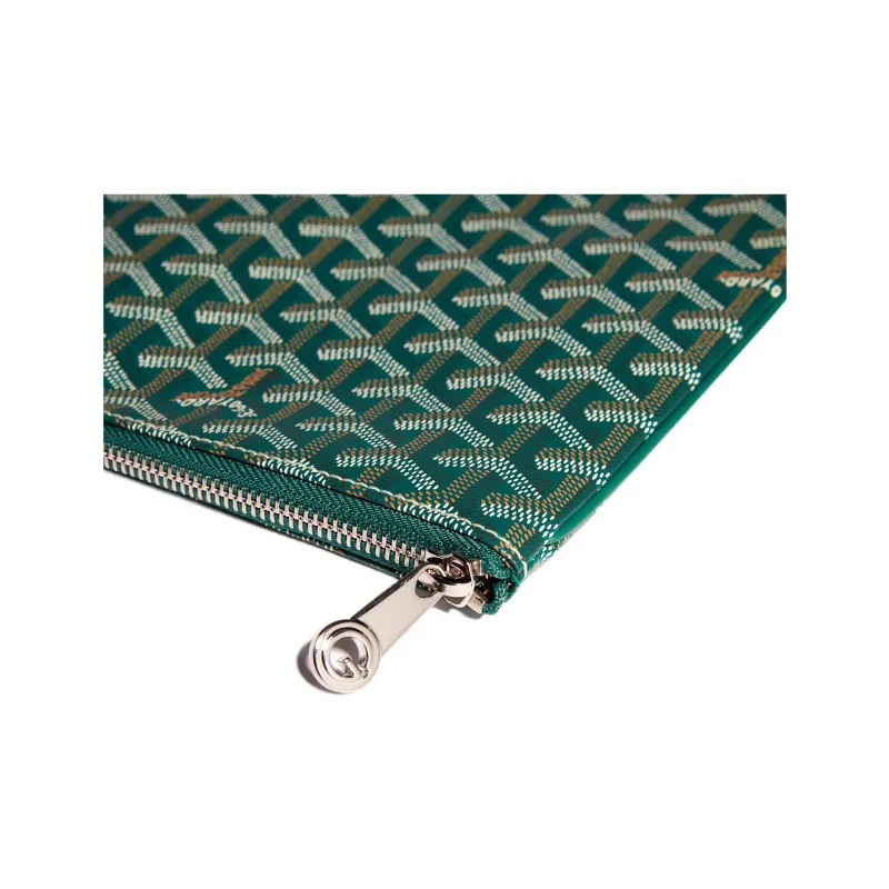 GOYARD SENAT Canvas With Leather Wallet, Toiletry Bag, Clutch Regular Unisex Green-3