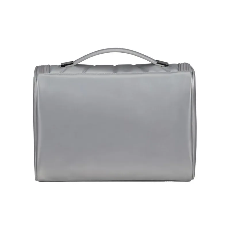 SAMSONITE C-LITE Polyurethane Dome Bag Handbag Travel Toiletry Bag Small Size Unisex Silver-2