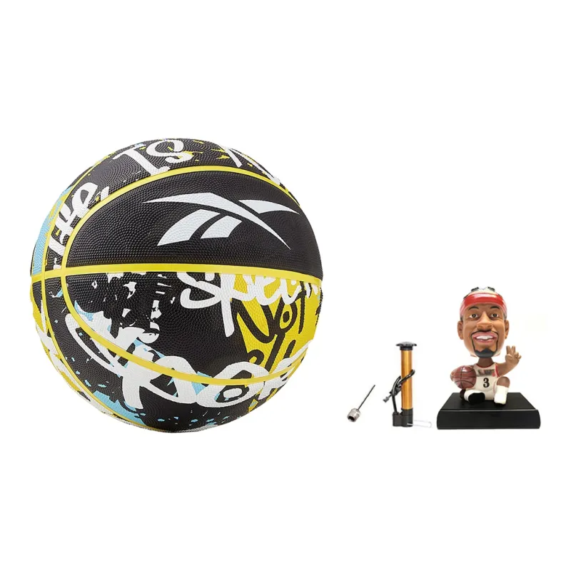 Reebok Rubber Basketball Black Yellow Size 7 Training Unisex-7