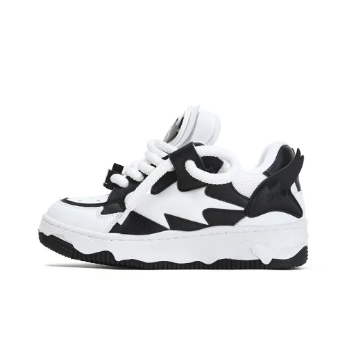 YJ Skateboard Shoes Unisex Low-Top Black/White