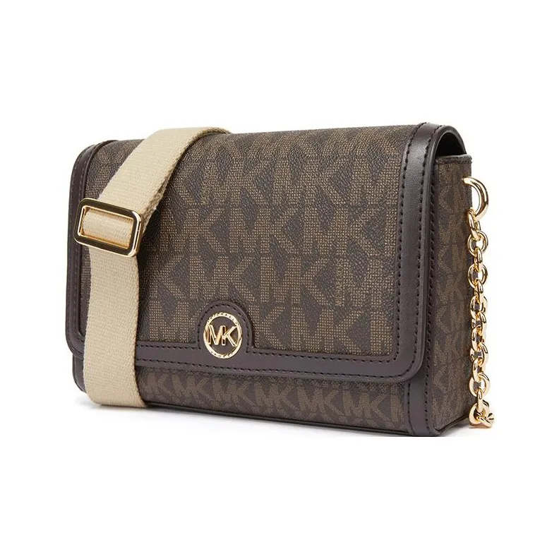MICHAEL KORS Polyester With Polyurethane With Canvas Crossbody Handbag Shoulder Bag Women's Brown-1