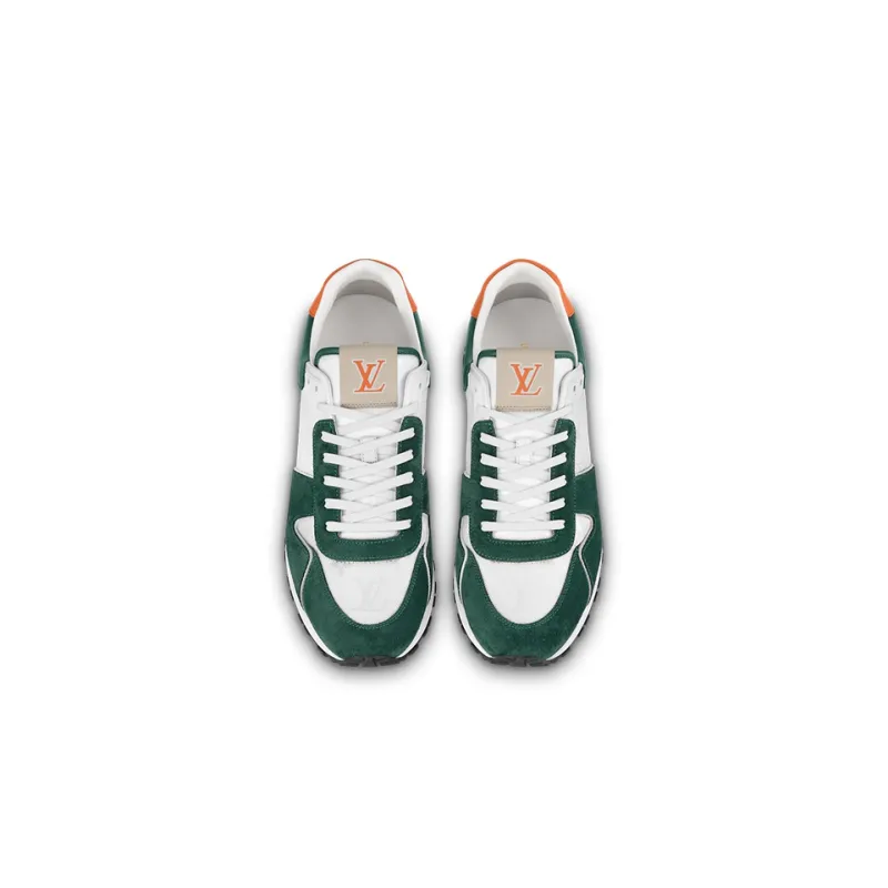 LOUIS VUITTON Run Away Sneakers 'White Green Orange'-3