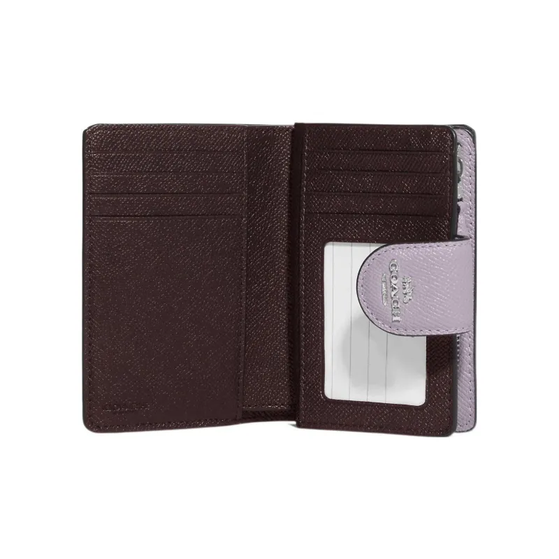 COACH Corner Zip Leather Coin Purses Wallets Medium Size Women's Purple-1