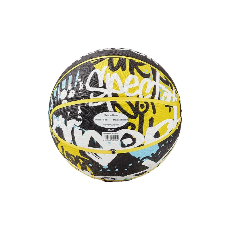 Reebok Rubber Basketball Black Yellow Size 7 Training Unisex-4