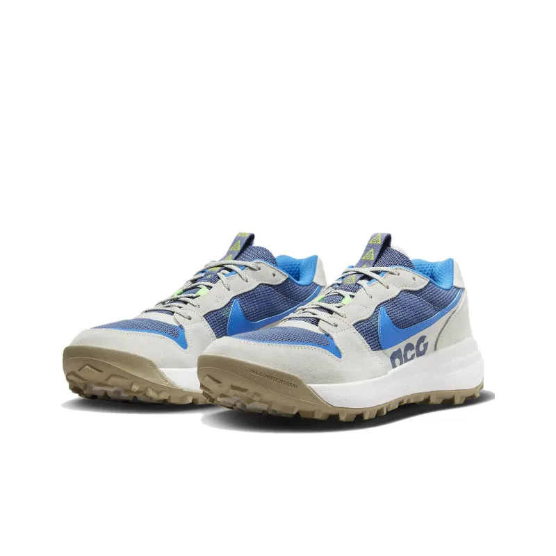 Nike ACG Lowcate Durable Breathable Low Top Outdoor Shoes Men's Blue Gray-2