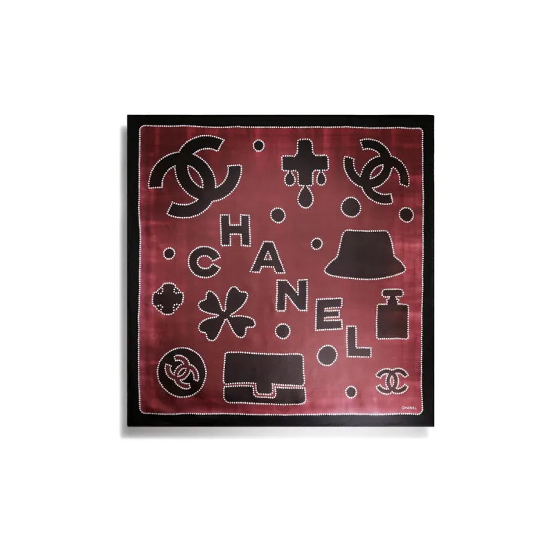 CHANEL Silk Scarves Women's Red-1