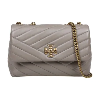TORY BURCH Kira Leather Shoulder Bag Crossbody Bag Small Size Women's Hawk Gray