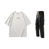 Set (top off-white + pants black)
