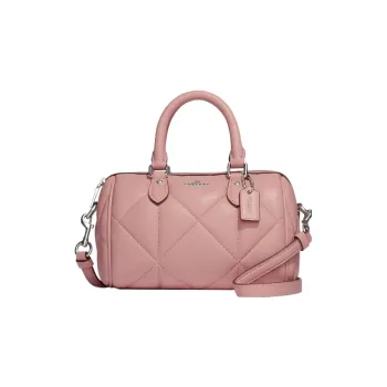 COACH Rowan Leather Boston Bag Handbag Shoulder Bag Crossbody Bag Mini Women's Light Pink