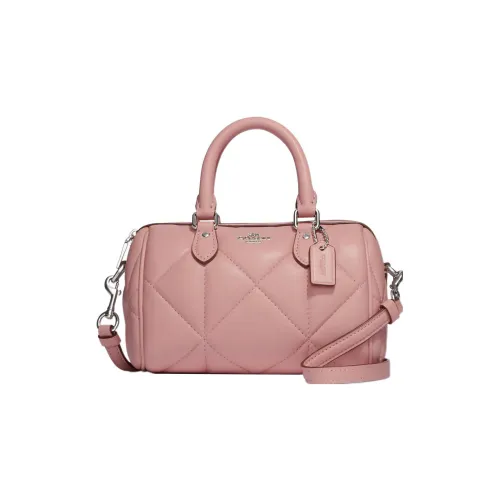 COACH Rowan Leather Boston Bag Handbag Shoulder Bag Crossbody Bag brand Women's Light Pink