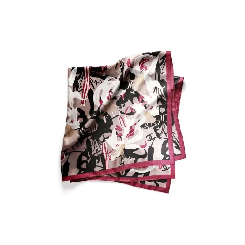 CHANEL Silk Scarves Women's Purple-0