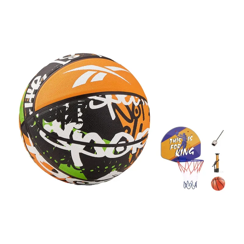 Reebok Rubber Basketball Orange Size 7 Training Match Unisex-13