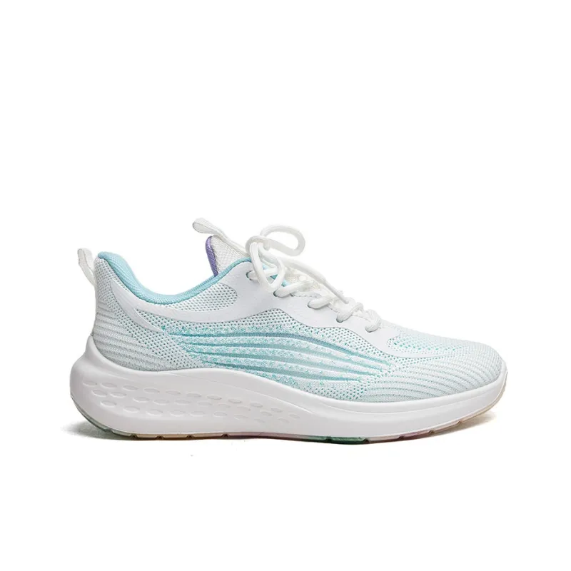 Warrior Running Wear resistant And Lightweight Low Top Casual Shoes Women's White Light Blue-1