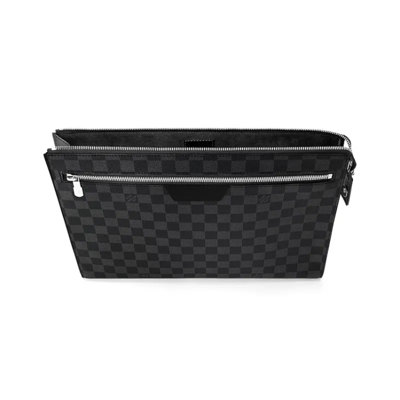 LOUIS VUITTON Graphite Canvas Clutch Regular Men's Black-2