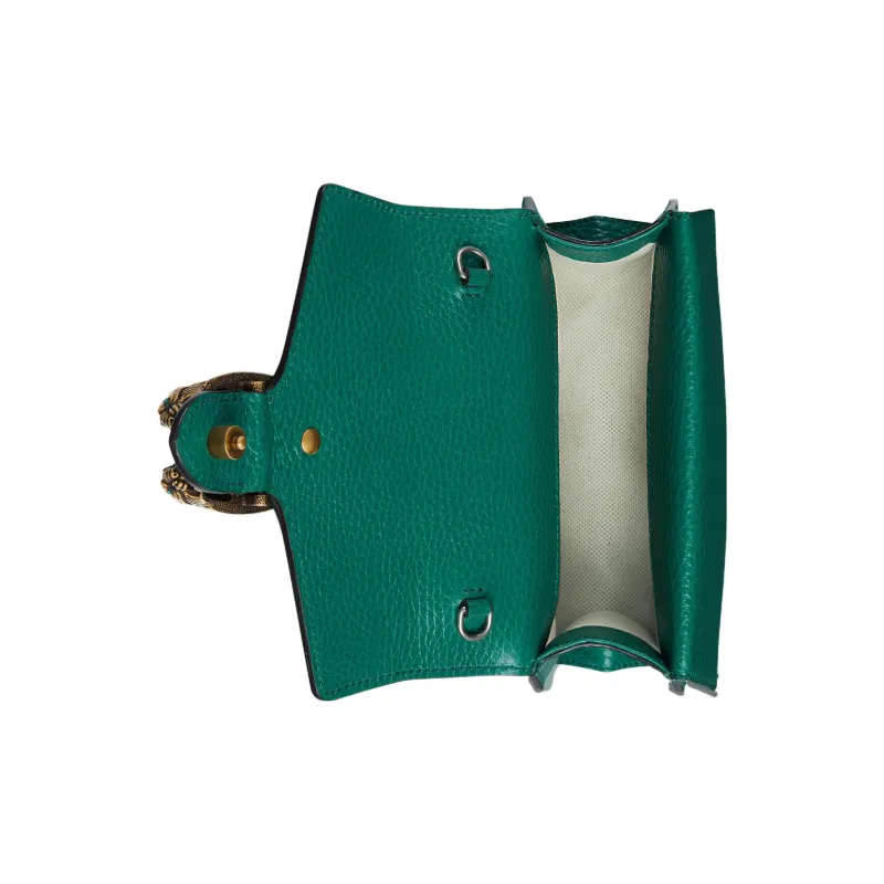 GUCCI Dionysus Leather Shoulder Bag, Crossbody Bag, Handbag Mini Women's Dark Green-7