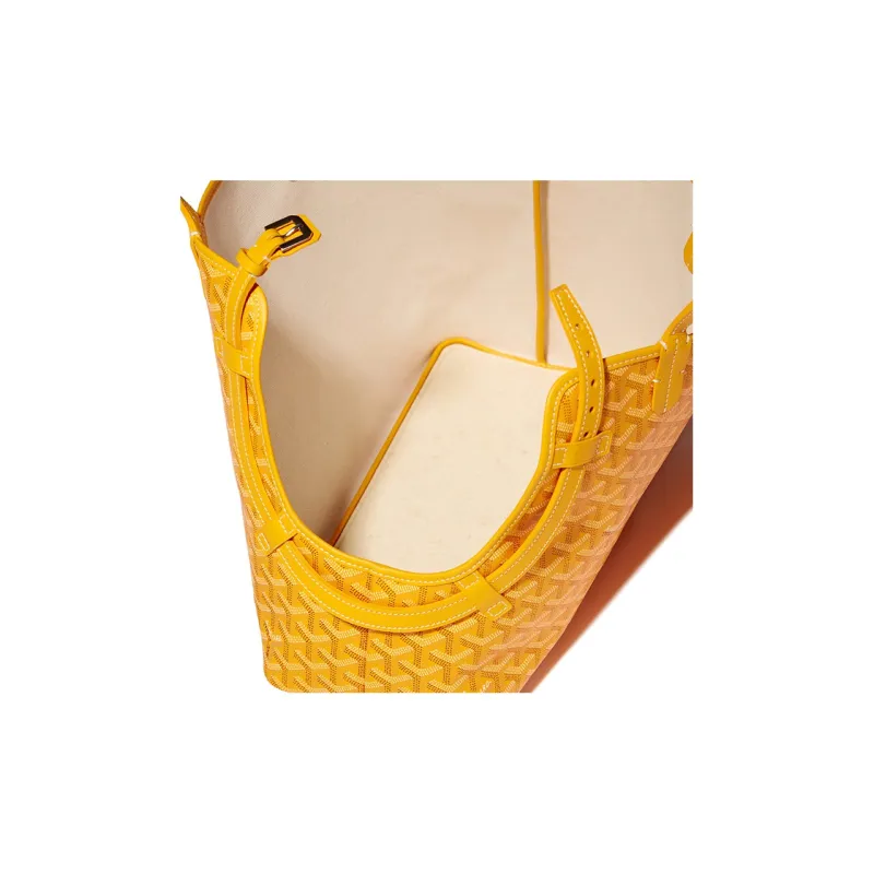 GOYARD Chien Gris Canvas With Leather Pet Bag Unisex Yellow-2