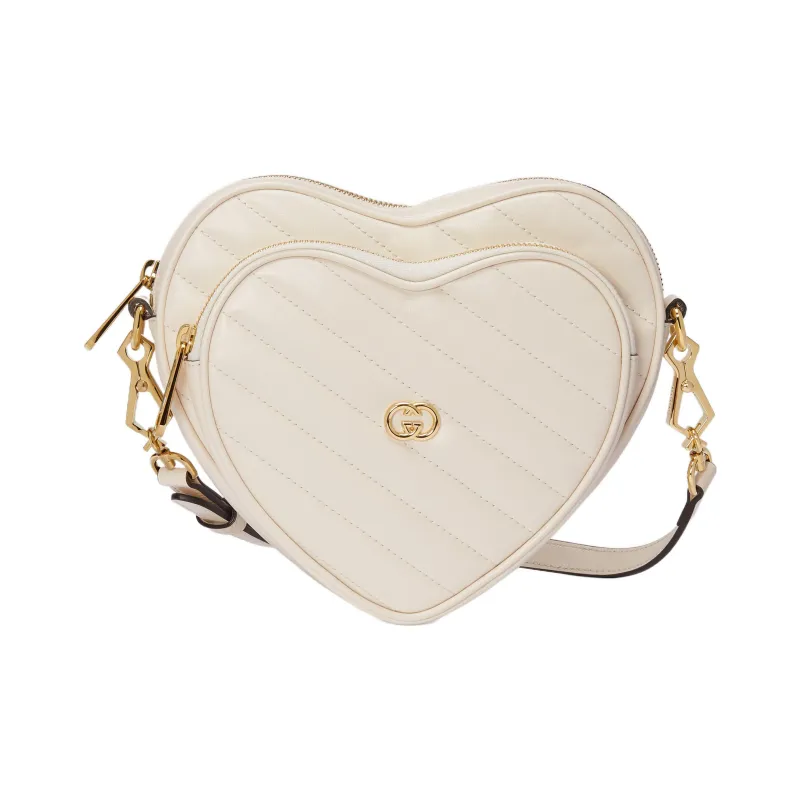 GUCCI Leather Crossbody Bag, Shoulder Bag Women's White-0