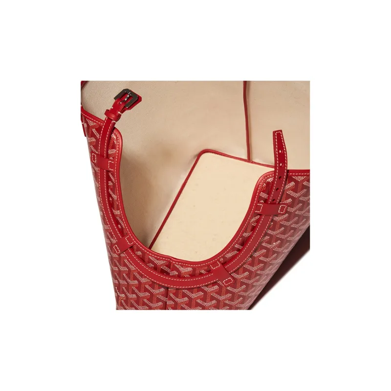 GOYARD Chien Gris Canvas With Leather Pet Bag Unisex Red-2