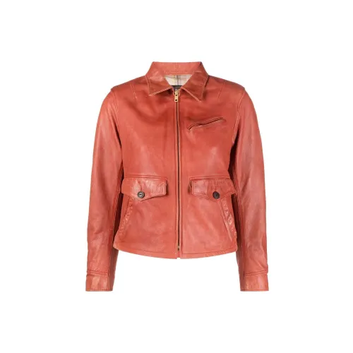 Polo Ralph Lauren Leather Jackets Women's Orange