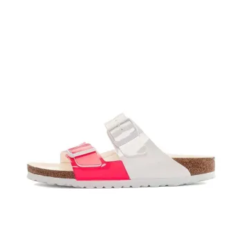 Birkenstock Arizona Split Birko Flor Narrow Fit Sandals 'Patent Neon Pink White' Women's