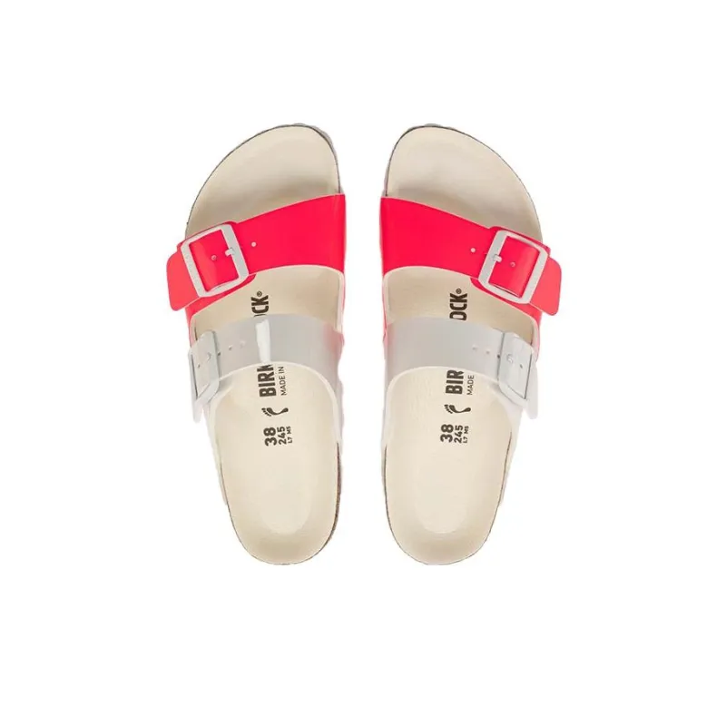 Birkenstock Arizona Split Birko Flor Narrow Fit Sandals 'Patent Neon Pink White' Women's-3