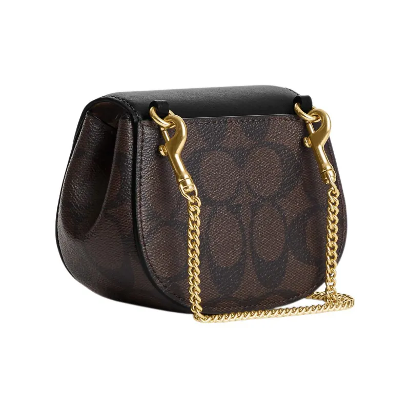 COACH Morgan Canvas With Leather Saddle Bag Shoulder Bag Crossbody Bag Regular Women's Brown Black-1
