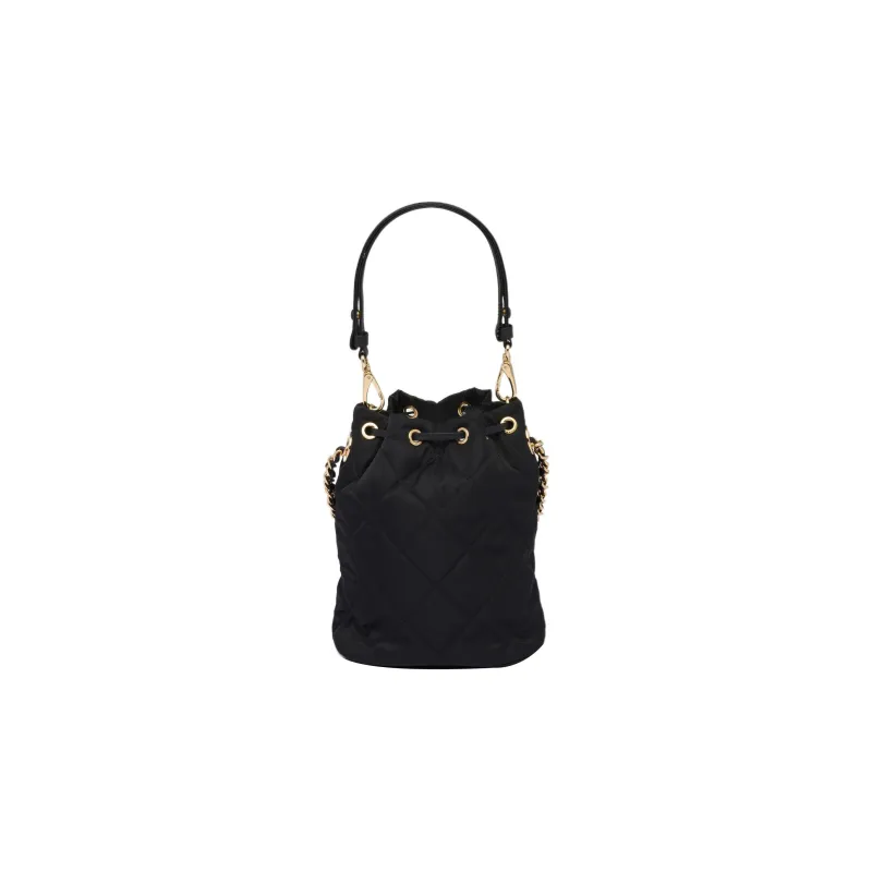 PRADA Recycled Nylon Bucket Bag, Portable Crossbody Bag, Shoulder Bag Regular Women's Black-2