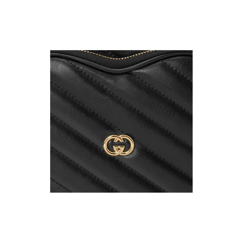 GUCCI Leather Crossbody Bag, Shoulder Bag Women's Black-7