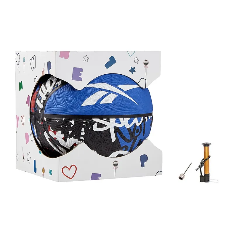 Reebok Rubber Basketball Black Blue Size 7 Training Unisex-5