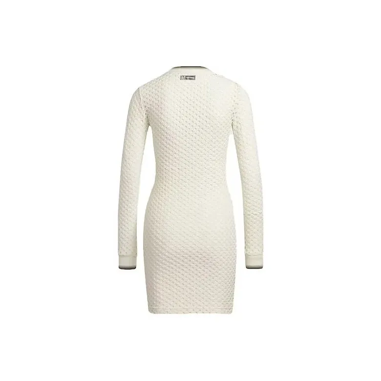 Adidas Ivy Park Open Mesh Long Sleeve Mini Dress Off White-1