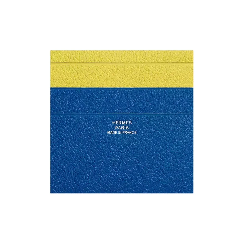 HERMES City Evercolor Calfskin Card Holder Regular Women's Royal Blue/Lime/Mint-2